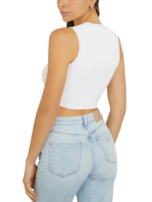 ALEXIA Șoricel scurt tricotat cu logo cu strasuri alb purpuriu - tricou