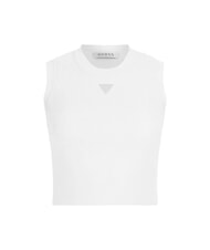 GUESS ALEXIA Șoricel scurt tricotat cu logo cu strasuri alb purpuriu - tricou - 3