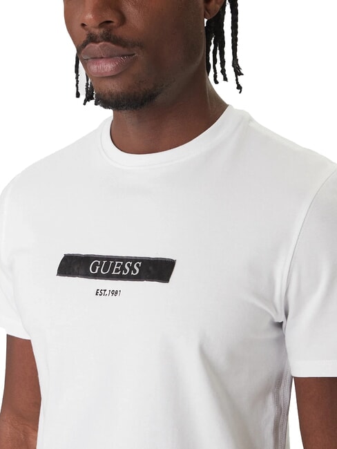 LOGO BOX Tricou slim fit cu m&acirc;necă scurtă alb purpuriu - tricou