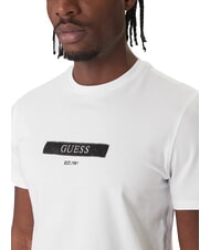 GUESS LOGO BOX Tricou slim fit cu m&acirc;necă scurtă alb purpuriu - tricou - 3