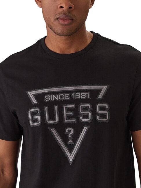 PAINTED TRIANGLE Tricou cu m&acirc;necă scurtă, croială regulată jetbla - tricou