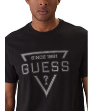 GUESS PAINTED TRIANGLE Tricou cu m&acirc;necă scurtă, croială regulată jetbla - tricou - 3