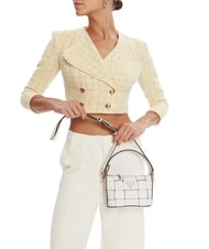 GUESS MAYLEE Geantă mini cu curea de umăr aproape alb - Genți femei - 4