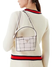 GUESS MAYLEE Geantă mini cu curea de umăr aproape alb - Genți femei - 5