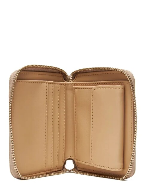 PHOEBE Portofel mic cu fermoar simplu logo taupe - Portofele femei