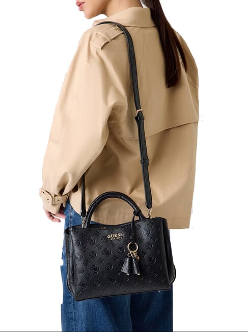 PHOEBE Geantă de m&acirc;nă, cu curea de umăr logo negru - Genți femei