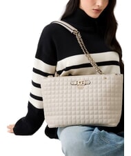 GUESS NADIRA Geantă de cumpărături de umăr taupe deschis - Genți femei - 4