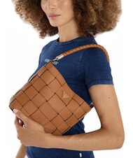 GUESS MAYLEE Geantă de umăr mini cu găleată geanta albury caramel - Genți femei - 4