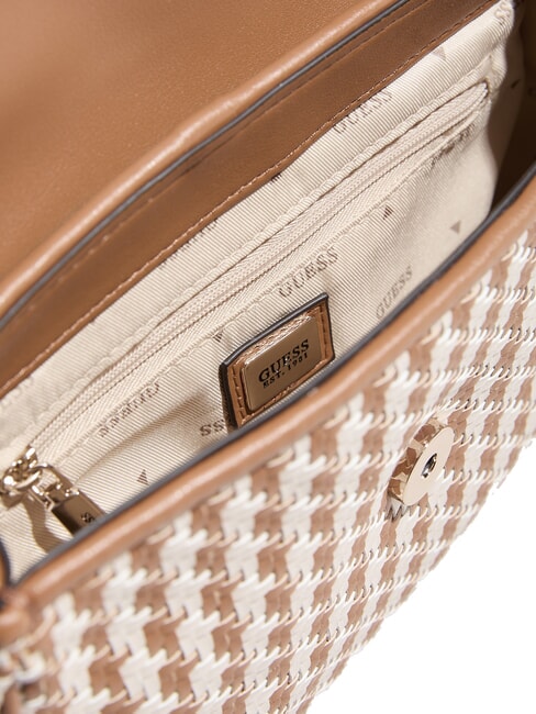 MIREMA  Geantă de m&acirc;nă, cu curea de umăr cămilă multicoloră - Genți femei