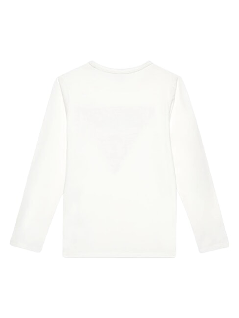 KIDS Tricou cu m&acirc;necă lungă și strasuri sare albă - Tricou copil