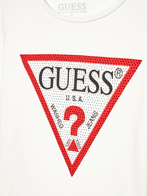 KIDS Tricou cu m&acirc;necă lungă și strasuri sare albă - Tricou copil