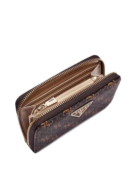 LAUREL 2 Portofel mediu cu fermoar și logo 4G maro - Portofele femei