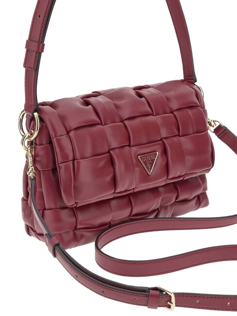 MARION Geantă de umăr țesută cu curea de umăr RED - Genți femei