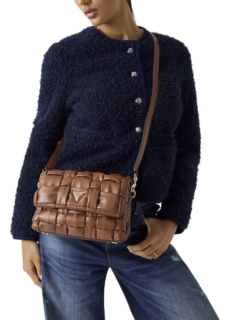 MARION Geantă de umăr țesută cu curea de umăr RED - Genți femei