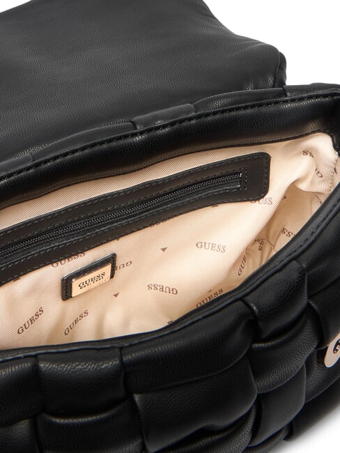 MARION Geantă de umăr țesută cu curea de umăr BLACK - Genți femei