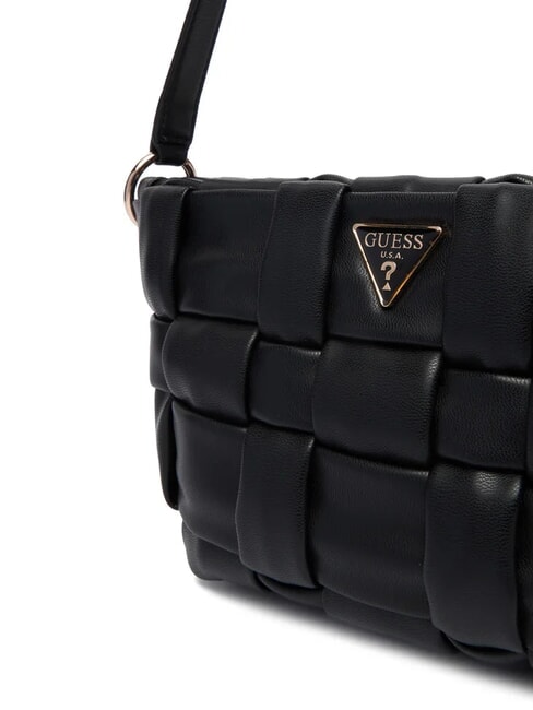 MARION Geantă de umăr țesută BLACK - Genți femei