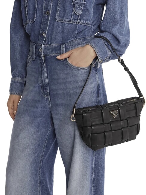 MARION Geantă de umăr țesută BLACK - Genți femei