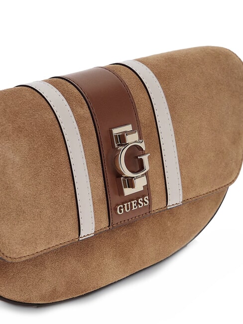 ERENIA Geantă de umăr din piele întoarsă COGNAC MULTI - Genți femei