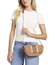 GUESS ERENIA Geantă de umăr din piele întoarsă COGNAC MULTI - Genți femei - 4