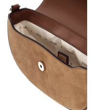 GUESS ERENIA Geantă de umăr din piele întoarsă COGNAC MULTI - Genți femei - 5