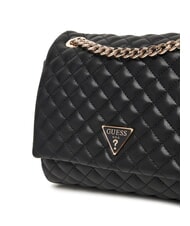 GUESS EVERLEE Geantă de umăr matlasată, geantă crossbody BLACK - Genți femei - 3