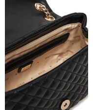 GUESS EVERLEE Geantă de umăr matlasată, geantă crossbody BLACK - Genți femei - 6