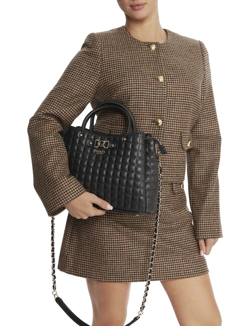 NADIRA Geantă matlasată cu curea de umăr BLACK - Genți femei