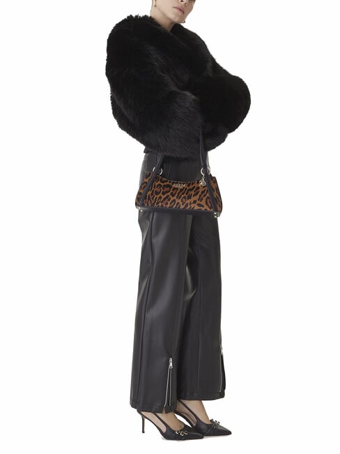 DOMITILLA Geantă de umăr din piele St. animalier leopard - Genți femei