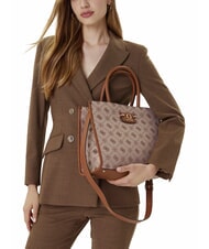 GUESS NEDA Geantă tote din material jacquard LOGO LAPTE - Genți femei - 5