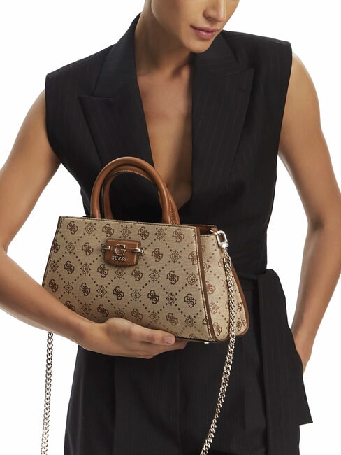 NEDA Geantă de mână din material jacquard LOGO LAPTE - Genți femei