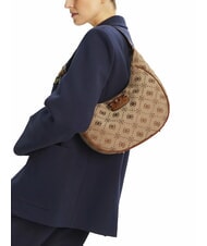 GUESS NEDA Geantă de umăr hobo din material jacquard LOGO LAPTE - Genți femei - 4