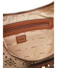 GUESS NEDA Geantă de umăr hobo din material jacquard LOGO LAPTE - Genți femei - 5