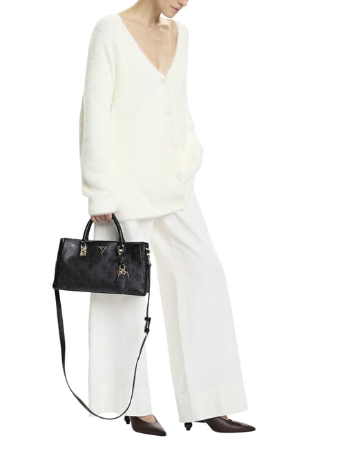 TISHA Geantă de m&acirc;nă cu curea de umăr logo negru - Genți femei