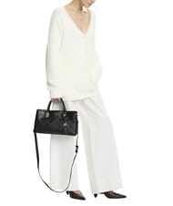 GUESS TISHA Geantă de m&acirc;nă cu curea de umăr logo negru - Genți femei - 5