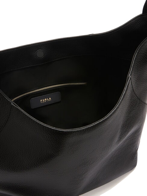 LARA Geantă de umăr din piele negru - Genți femei