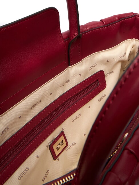 MARION Geantă de m&acirc;nă țesută cu curea de umăr RED - Genți femei