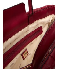 GUESS MARION Geantă de m&acirc;nă țesută cu curea de umăr RED - Genți femei - 6