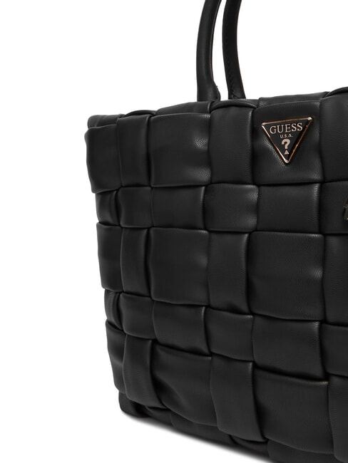 MARION Geantă de m&acirc;nă țesută cu curea de umăr BLACK - Genți femei