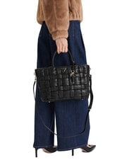 GUESS MARION Geantă de m&acirc;nă țesută cu curea de umăr BLACK - Genți femei - 5