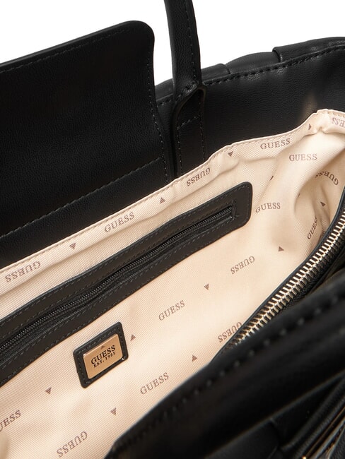 MARION Geantă de m&acirc;nă țesută cu curea de umăr BLACK - Genți femei