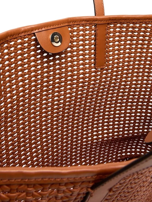 BRIGITTA Geantă țesută cu plic COGNAC - Genți femei