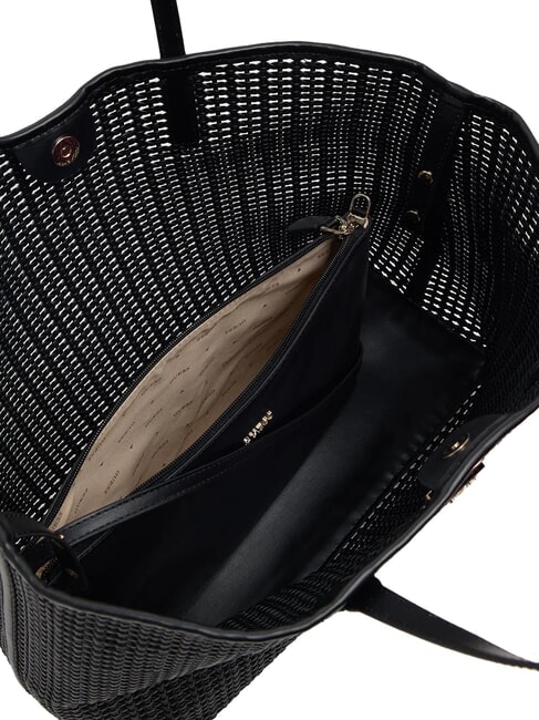 BRIGITTA Geantă țesută cu plic BLACK - Genți femei