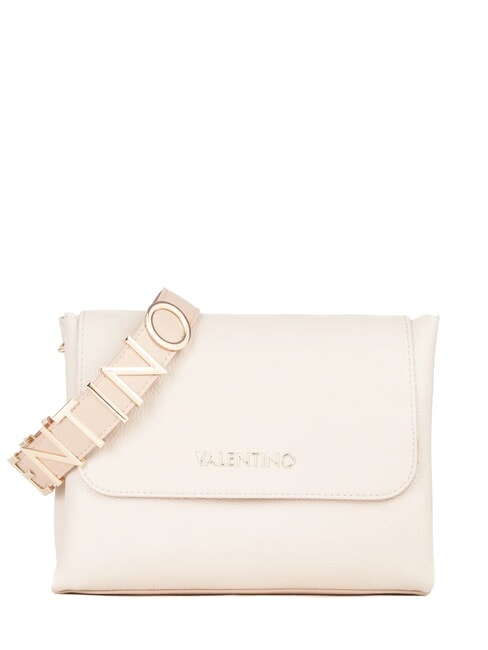 ALEXIA Geantă cu logo metalic pe curea de umăr ecru - Genți femei