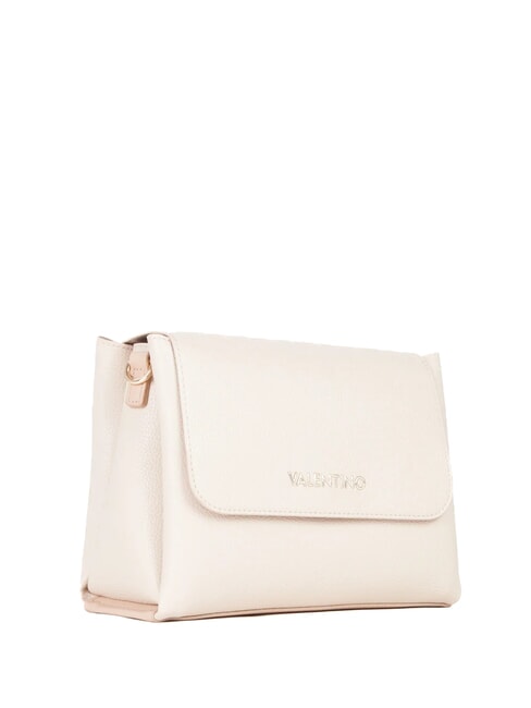 ALEXIA Geantă cu logo metalic pe curea de umăr ecru - Genți femei