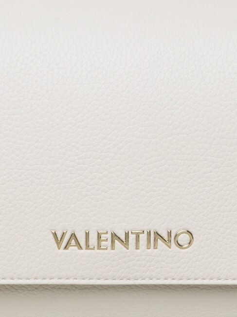 ALEXIA Geantă cu logo metalic pe curea de umăr alb/piele - Genți femei