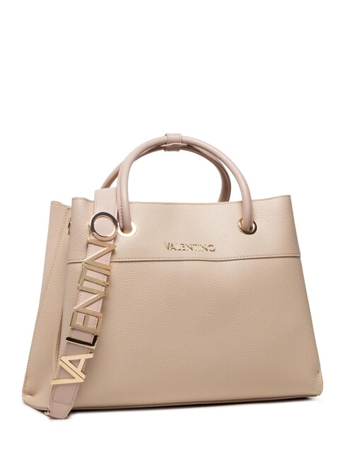 ALEXIA Geantă de m&acirc;nă cu curea de umăr cu logo ecru - Genți femei