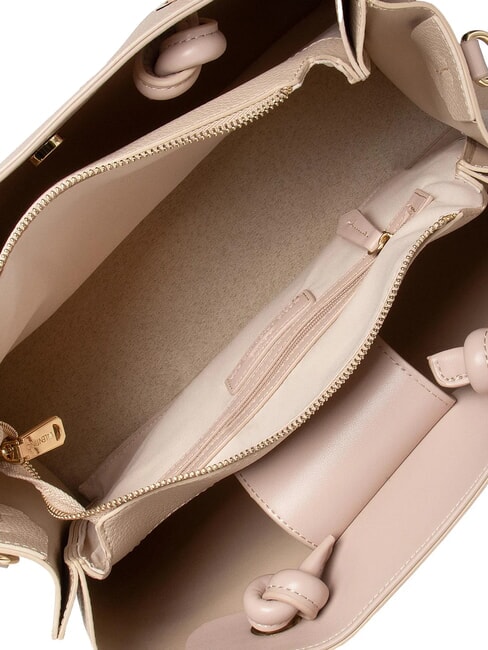 ALEXIA Geantă de m&acirc;nă cu curea de umăr cu logo ecru - Genți femei