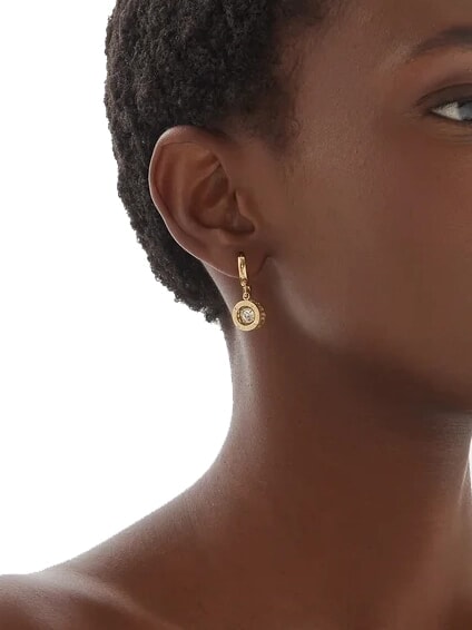 SOLITAIRE Cercei rotunzi cu pandantiv aur galben - Cercei