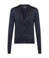 JOHN RICHMOND PEACEFUL Cardigan din lurex cu nasturi albastru marin - Pulovere pentru femei - 4