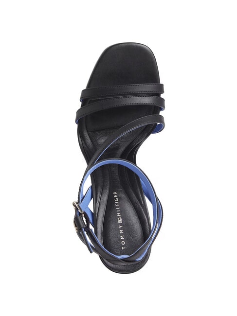 TH LEATHER BLOCK Sandale &icirc;nalte din piele cu bareta la gleznă negru - Pantofi femei